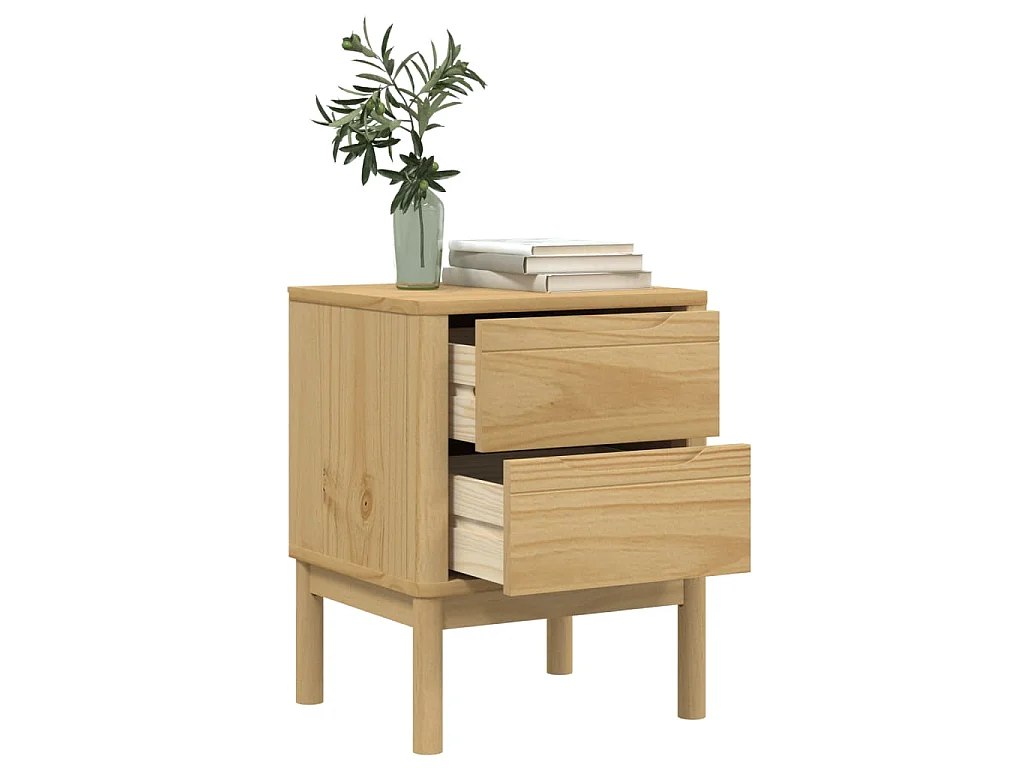 Comodino FLORO Marrone Cera 45x39x57 cm Legno di Pino