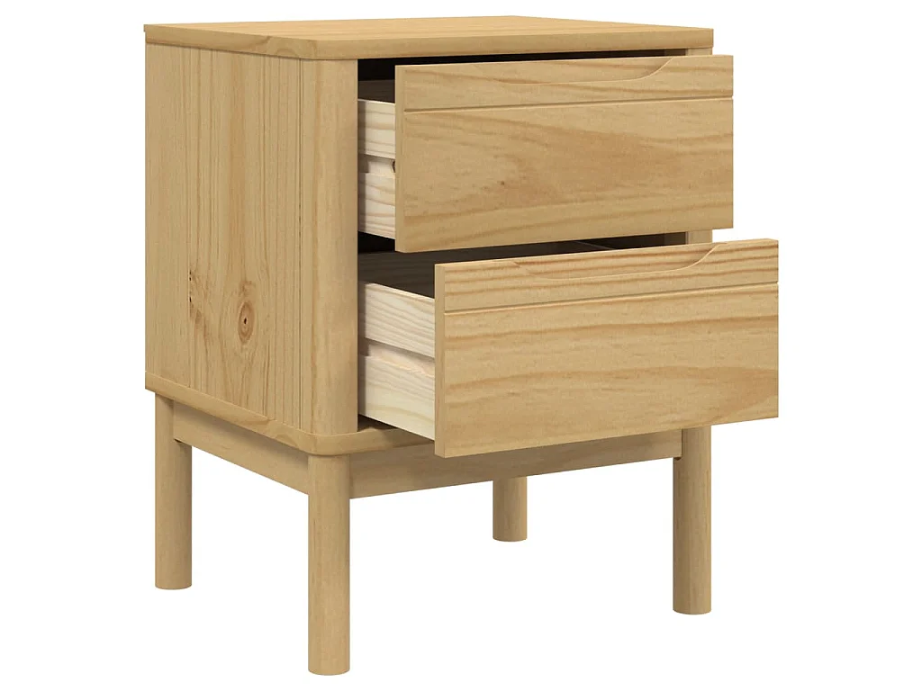 Comodino FLORO Marrone Cera 45x39x57 cm Legno di Pino