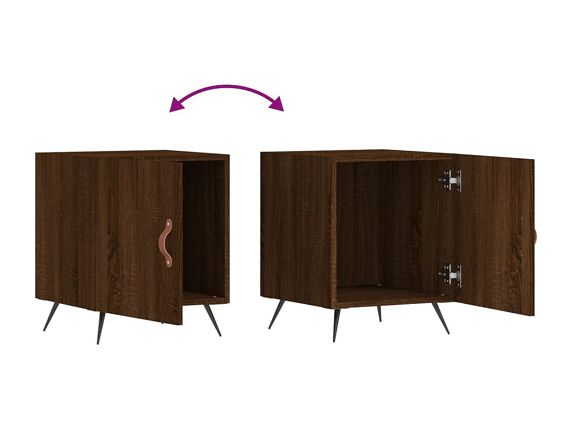 Nachtkastjes 2 st 40x40x50 cm bewerkt hout bruin eikenkleur