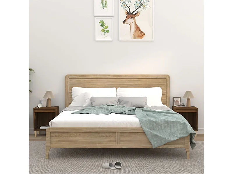 Nachttische 2 Stk. Braun Eichen-Optik 40x35x50 cm