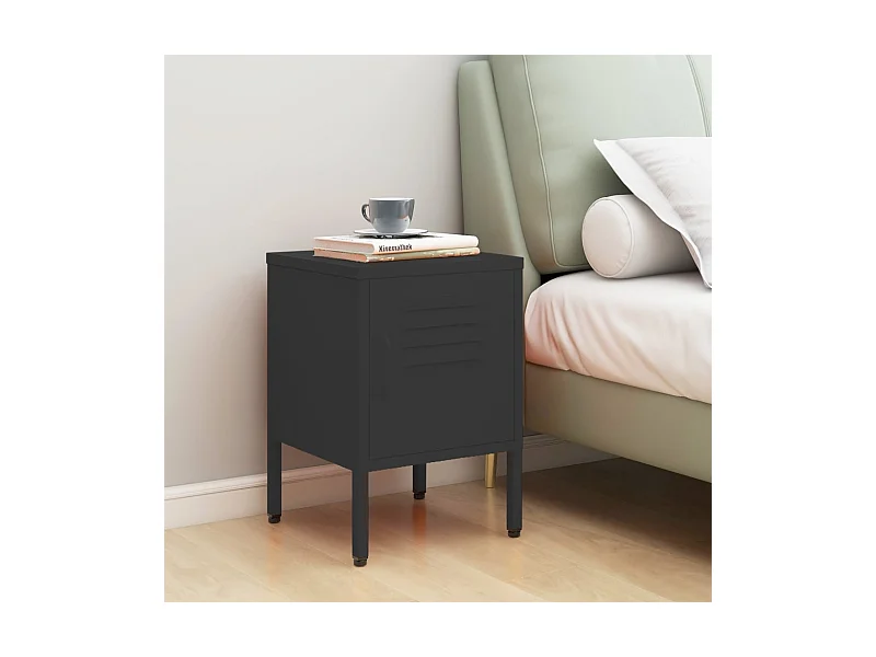 Nachtkastje 35x35x51 cm staal antracietkleurig