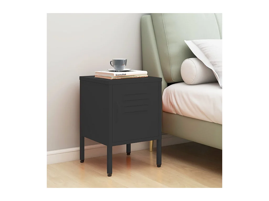 Table de chevet Anthracite 35x35x51 cm Acier