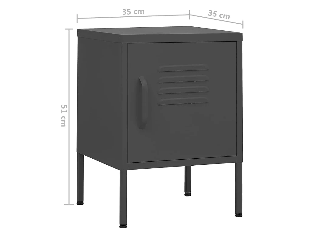 Nachttisch Anthrazit 35x35x51 cm Stahl