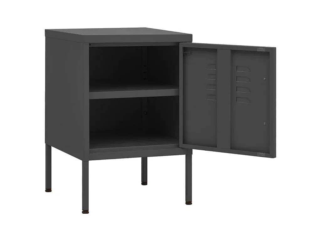 Nachttisch Anthrazit 35x35x51 cm Stahl