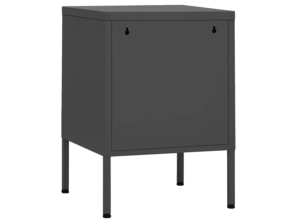 Nachttisch Anthrazit 35x35x51 cm Stahl