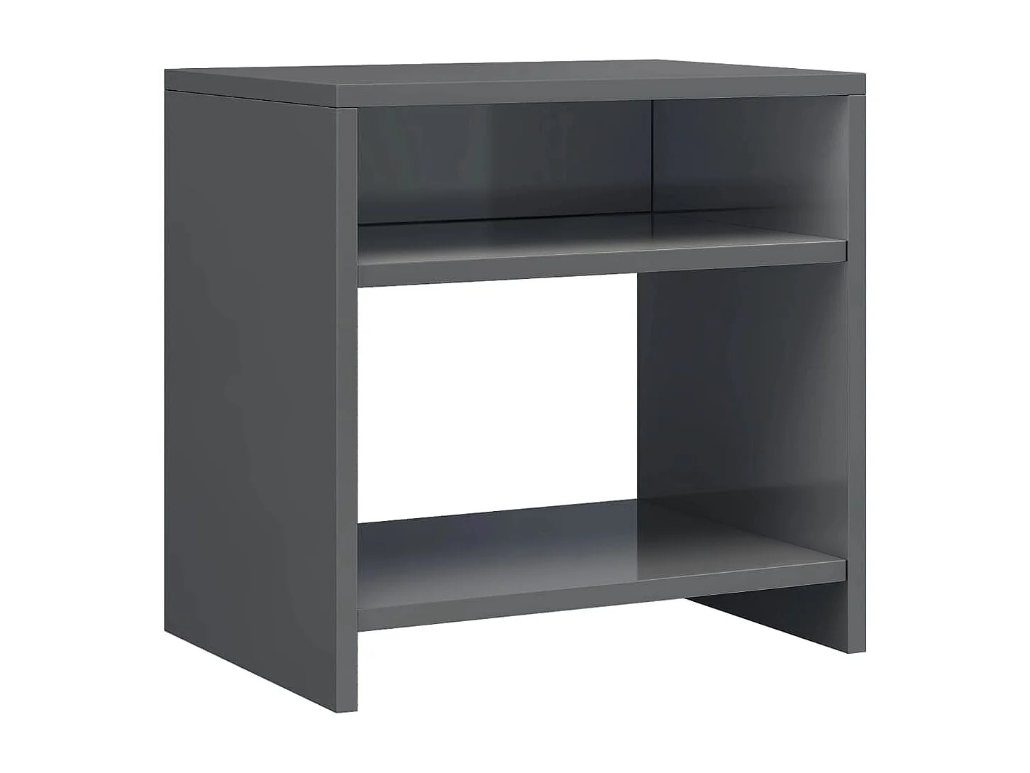 Nachttisch Hochglanz-Grau 40x30x40 cm Holzwerkstoff