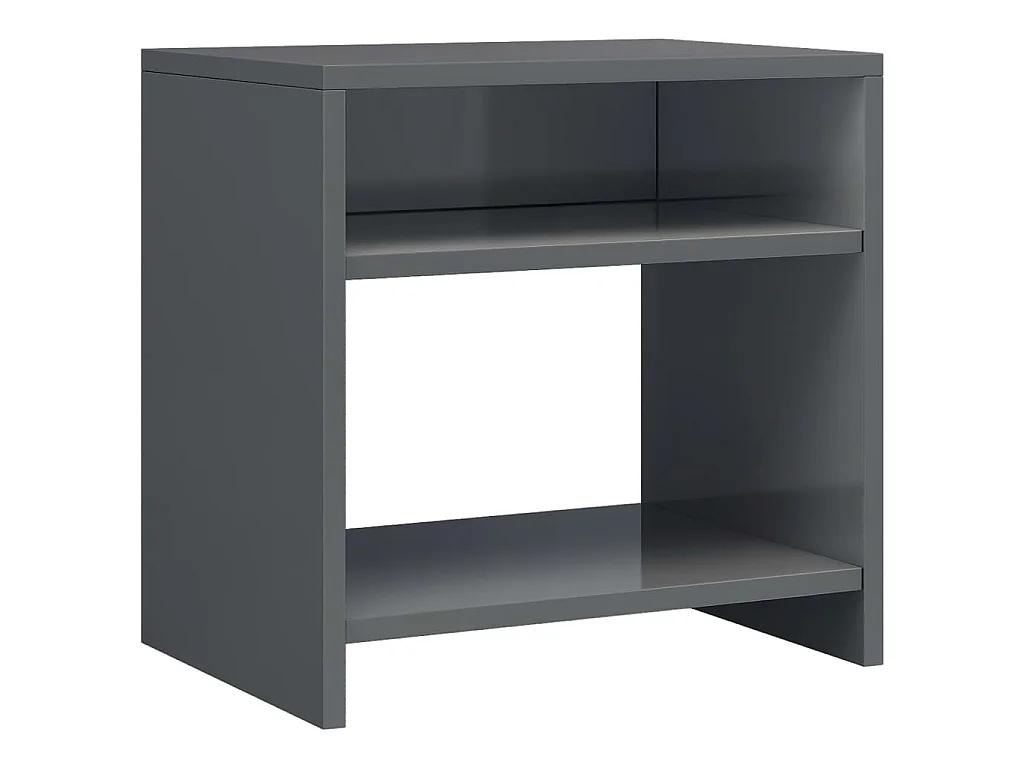 Table de chevet gris brillant 40x30x40 cm bois d'ingénierie