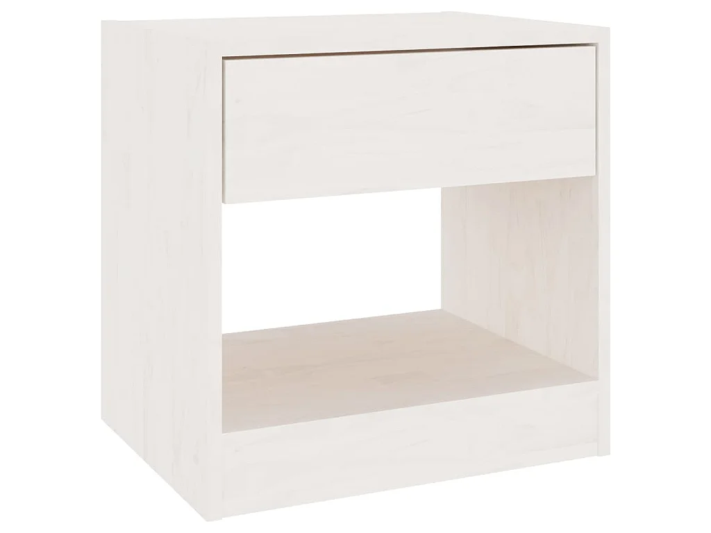 Nachtkastje 40x31x40 cm massief grenenhout wit