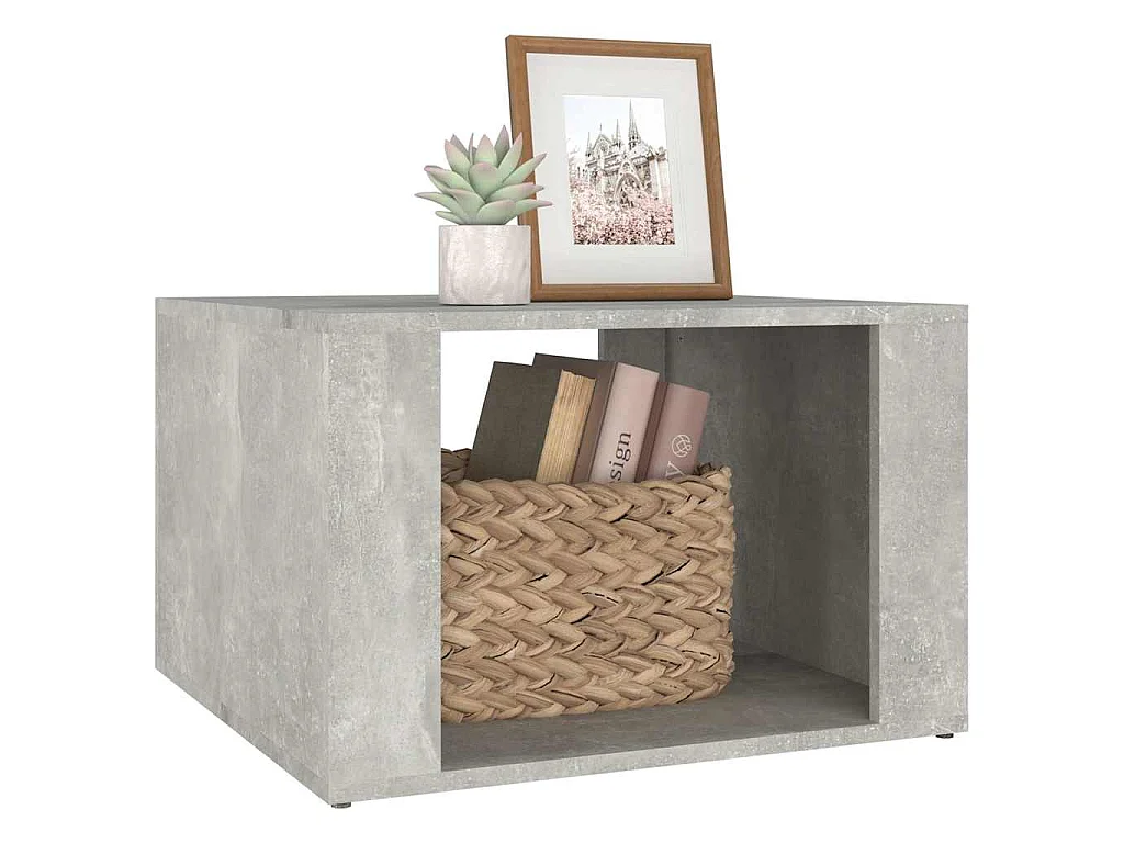 Table de chevet Gris béton 57x55x36 cm Bois d'ingénierie