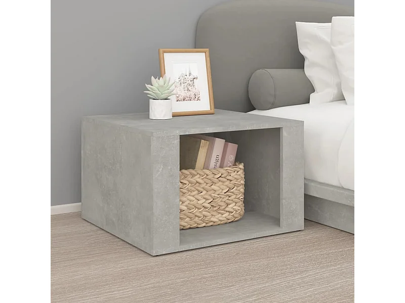 Comodino Grigio Cemento 57x55x36 cm in Legno Multistrato