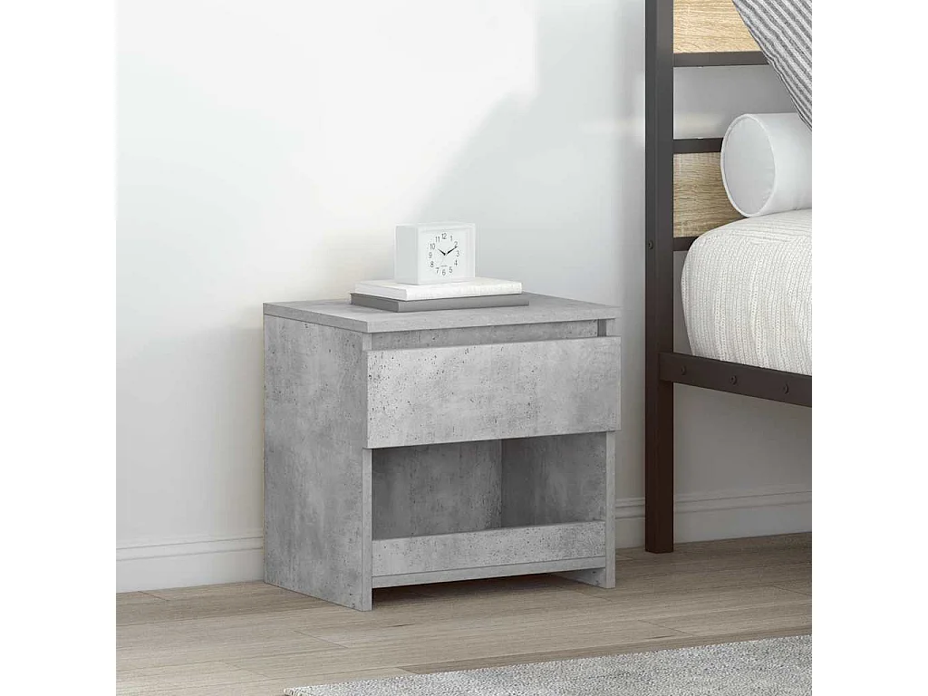 Nachtkastjes 2 st 40x30x39 cm bewerkt hout betongrijs