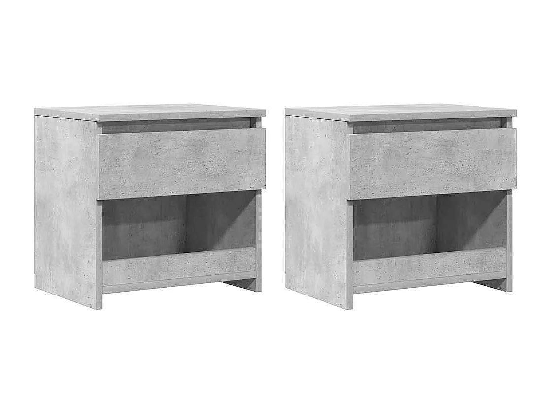 Nachtkastjes 2 st 40x30x39 cm bewerkt hout betongrijs