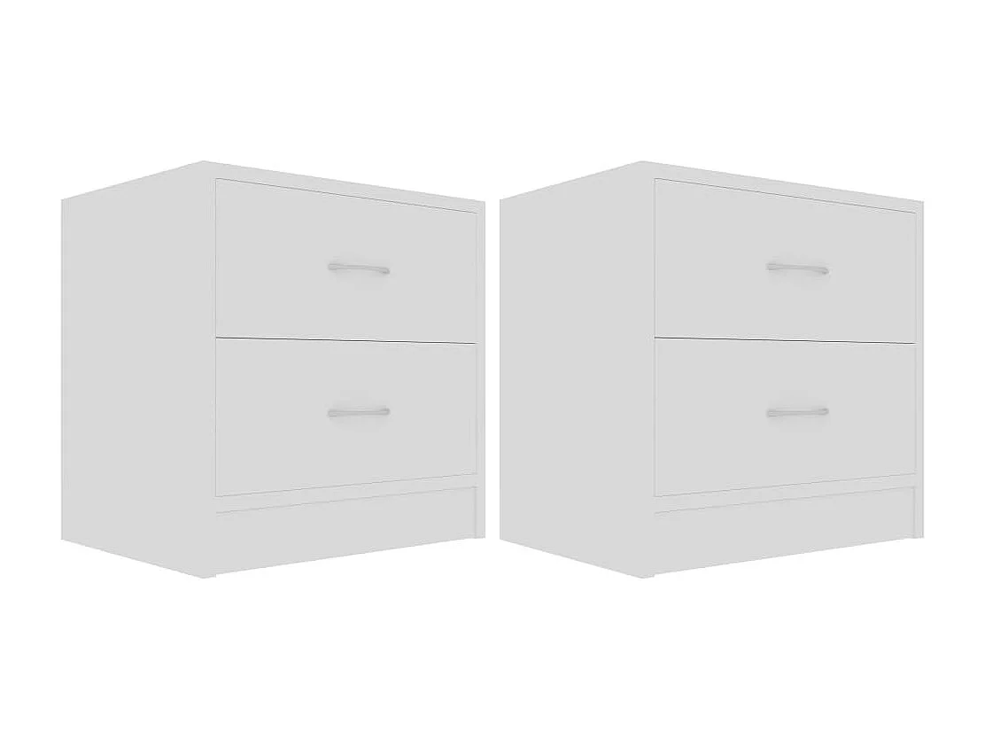 Tables de chevet 2 pcs Blanc 40x30x40 cm Bois d'ingénierie