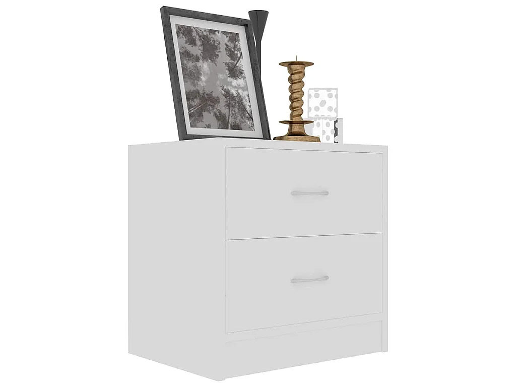Tables de chevet 2 pcs Blanc 40x30x40 cm Bois d'ingénierie