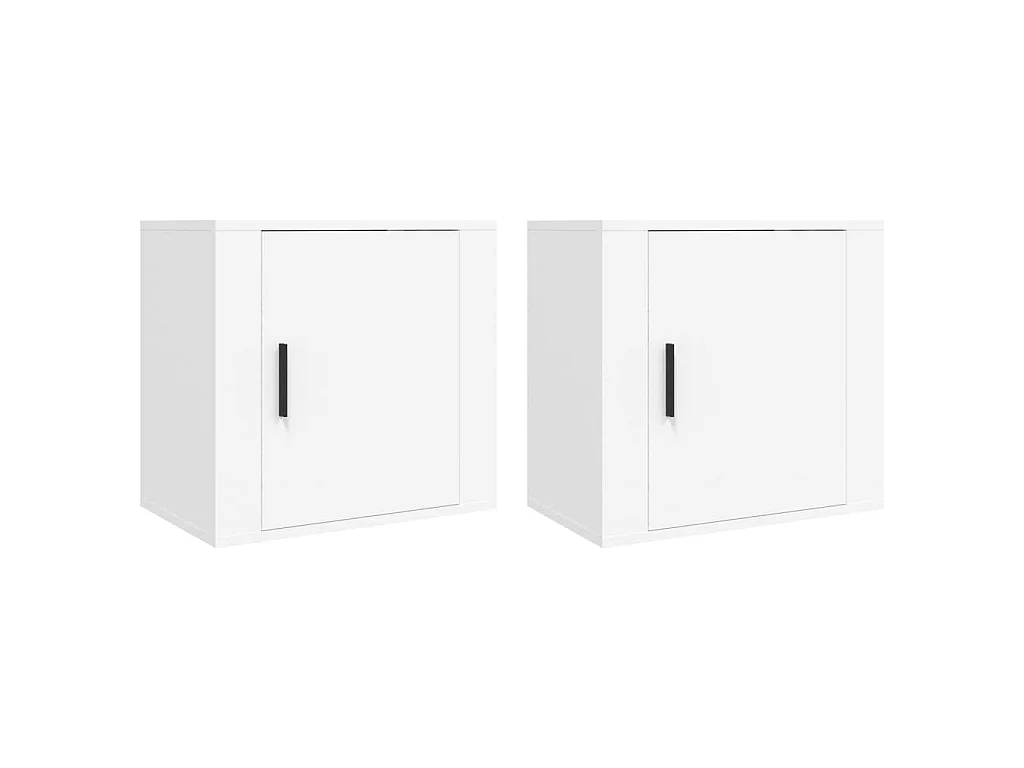 Tables de chevet murales 2 pcs Blanc 50x30x47 cm
