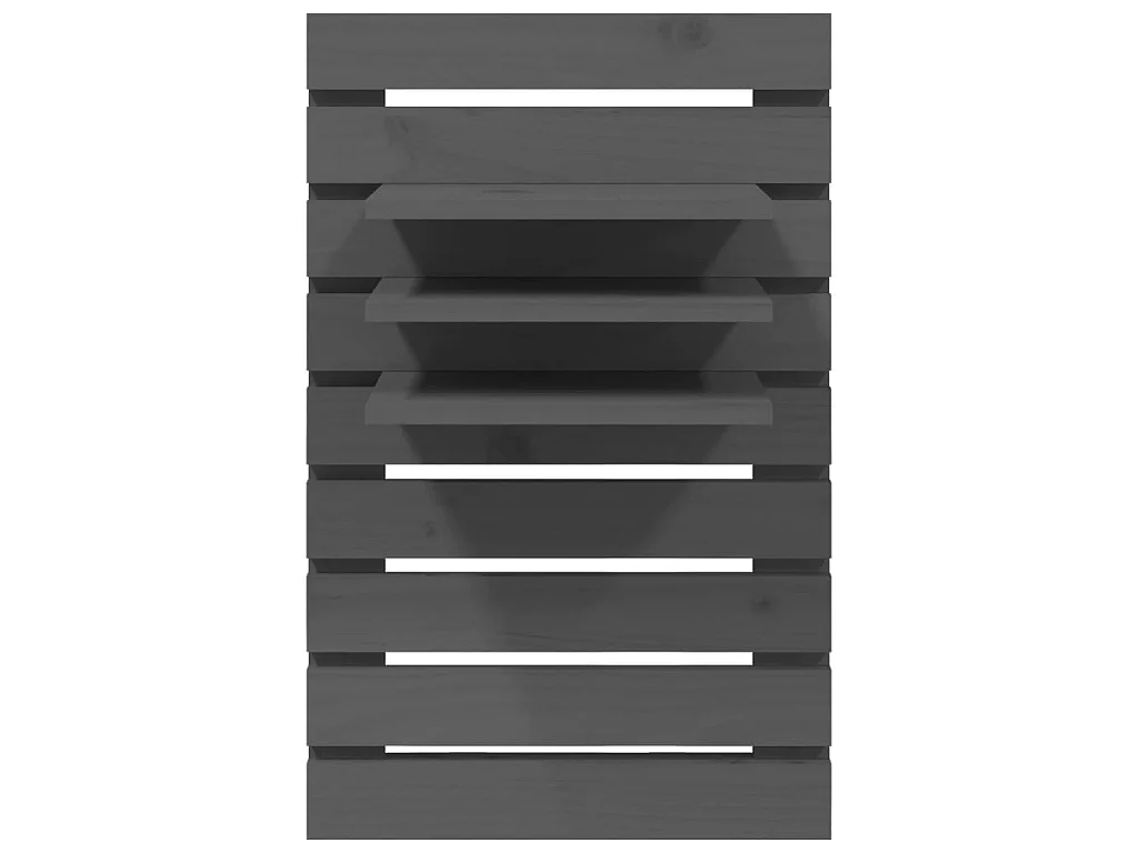 Étagères de chevet murales 2 pcs Gris Bois de pin massif