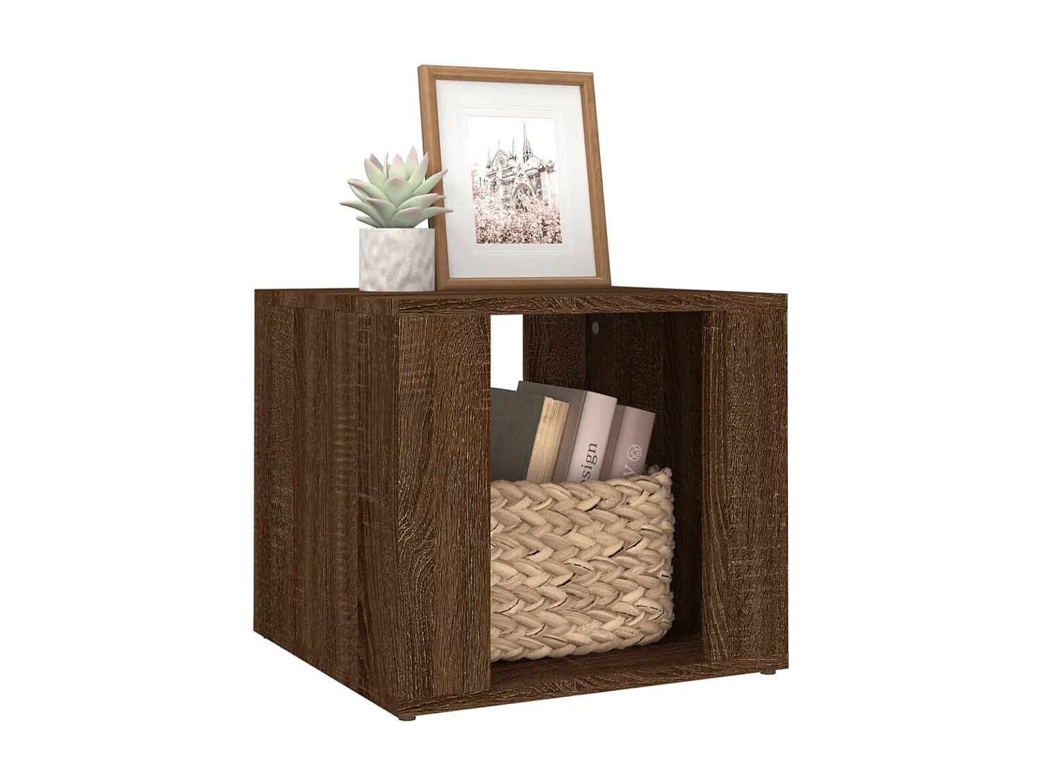 Comodino Rovere Marrone 41x40x36 cm in Legno Multistrato