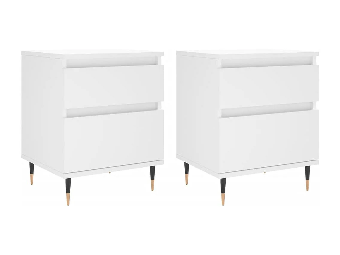 Tables de chevet 2 pcs blanc 40x35x50 cm bois d’ingénierie