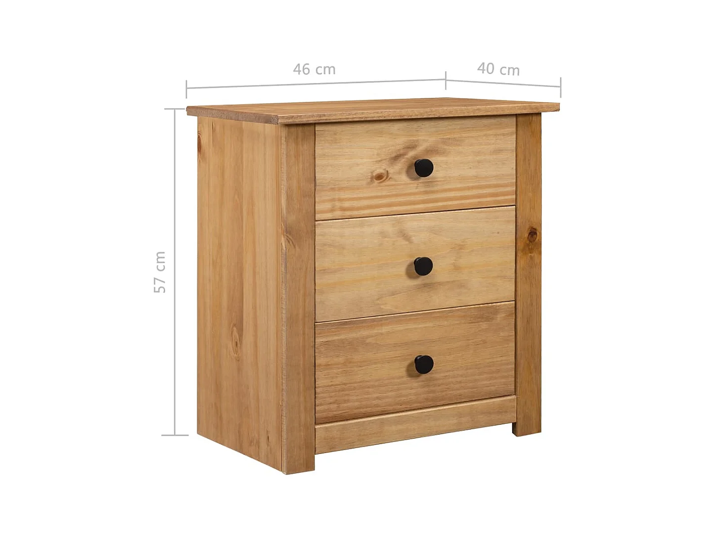 Nachtschrank 46x40x57 cm Kiefernholz Panama
