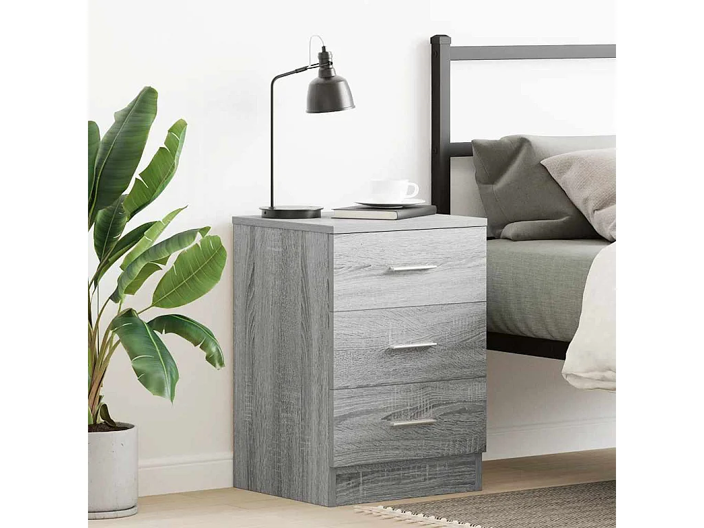 Nachttisch Grau Sonoma 38x35x56 cm Holzwerkstoff