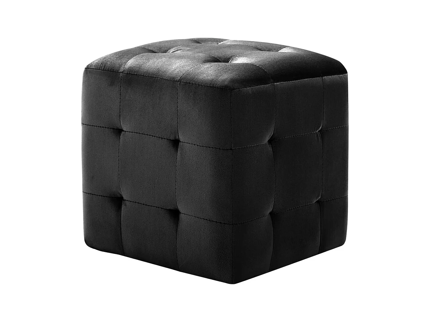 2 pcs Tables de chevet Noir 30x30x30 cm Tissu velours