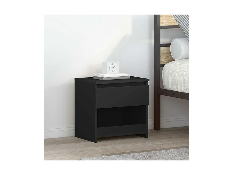 Nachttische 2 Stk. Schwarz 40x30x39 cm Holzwerkstoff