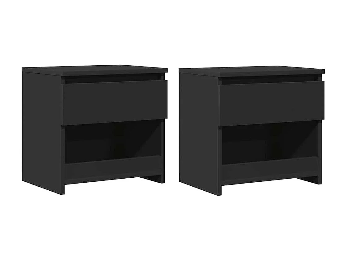 Tables de chevet 2 pcs Noir 40x30x39 cm Aggloméré