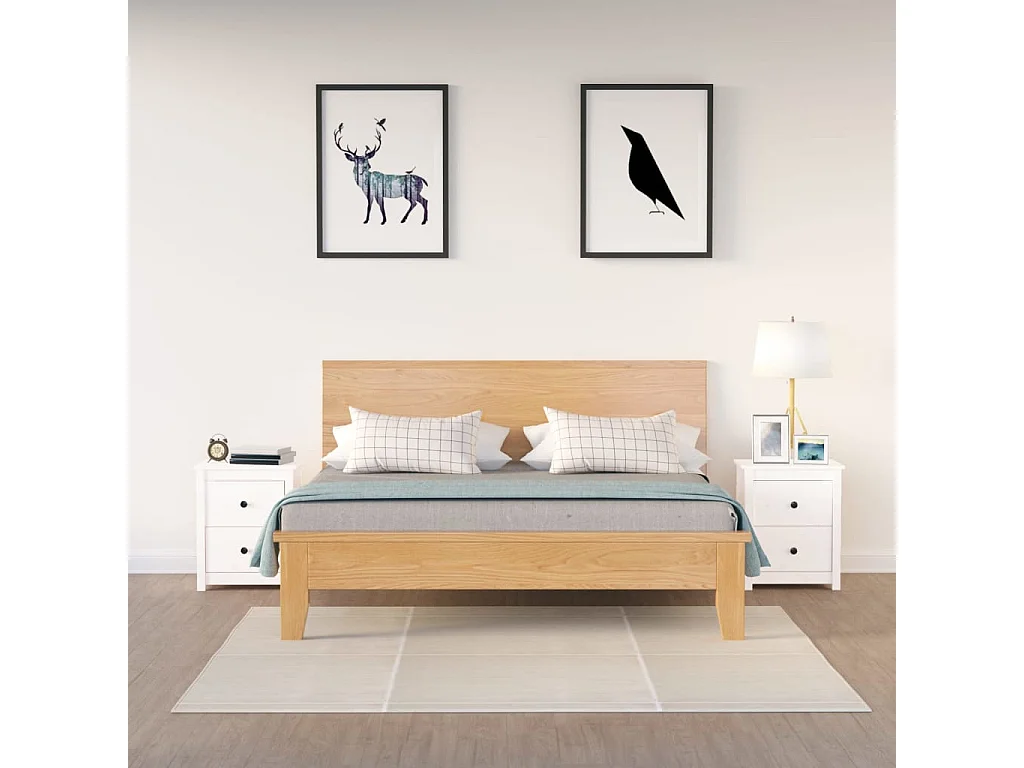 Nachtkastjes 2 st 50x35x61,5 cm massief grenenhout wit