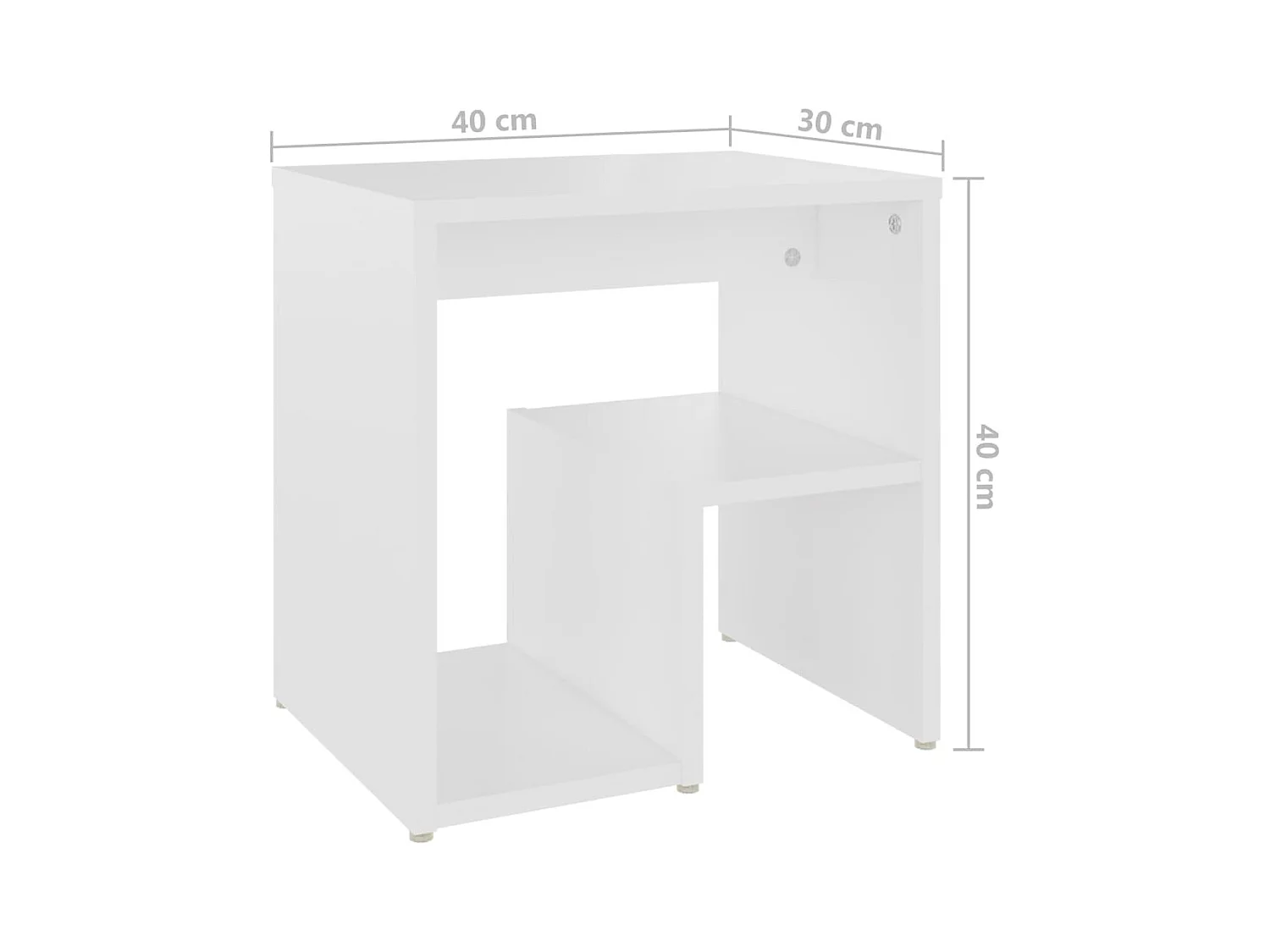 Mesas de cabeceira 2 pcs 40x30x40 cm derivados madeira branco