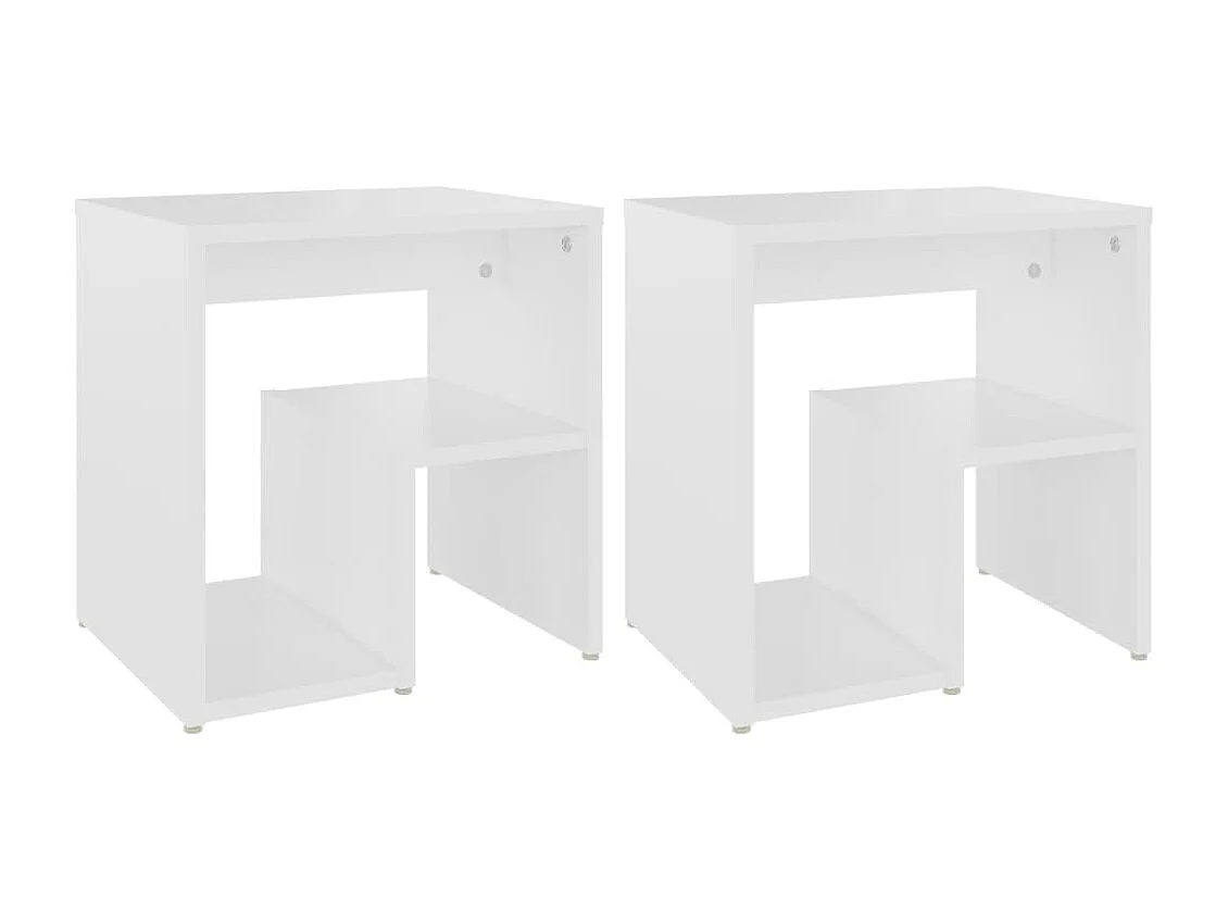 Mesitas de noche 2 uds madera contrachapada blanco 40x30x40 cm