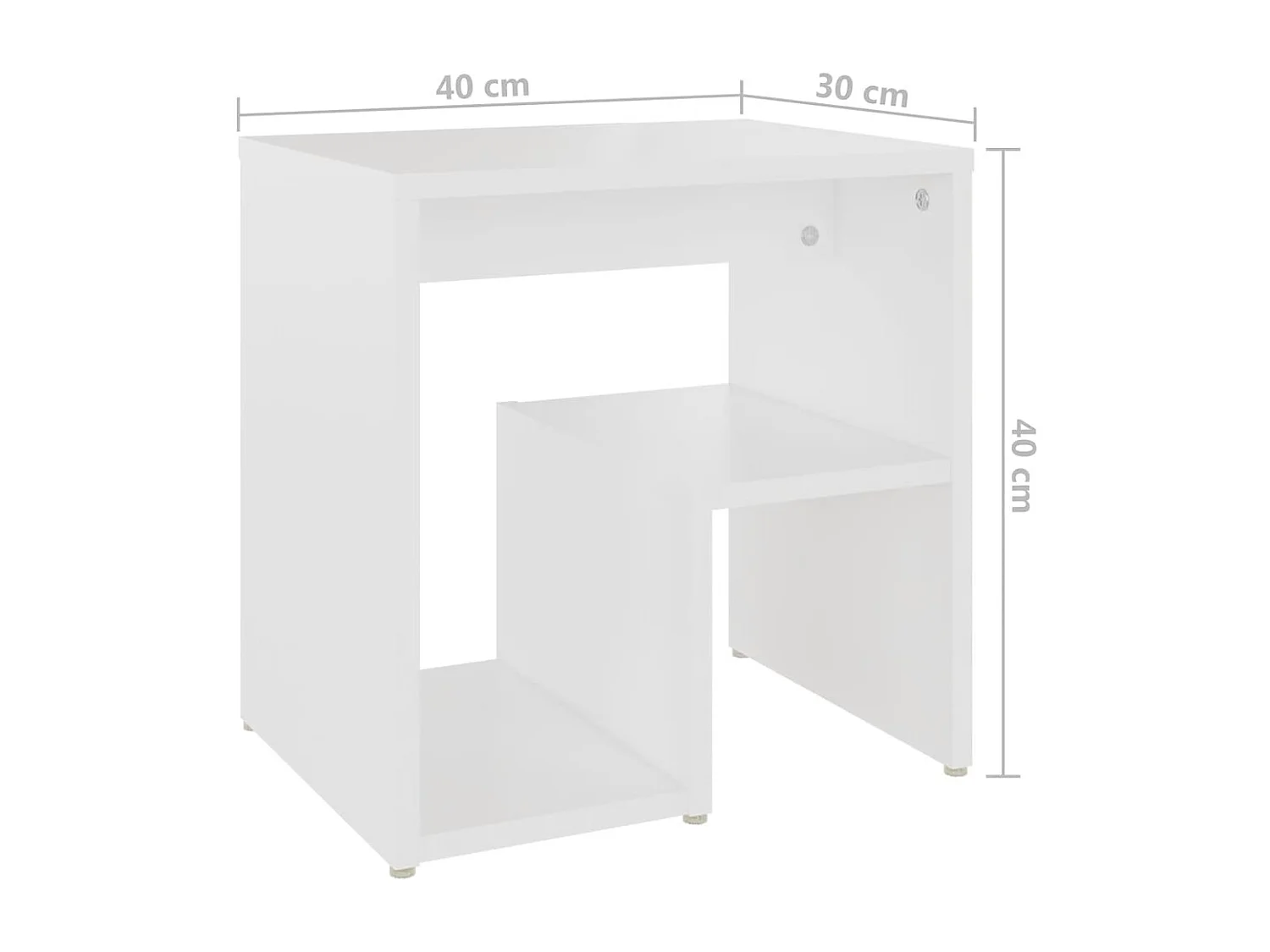Tables de chevet 2 pcs blanc 40x30x40 cm bois d'ingénierie