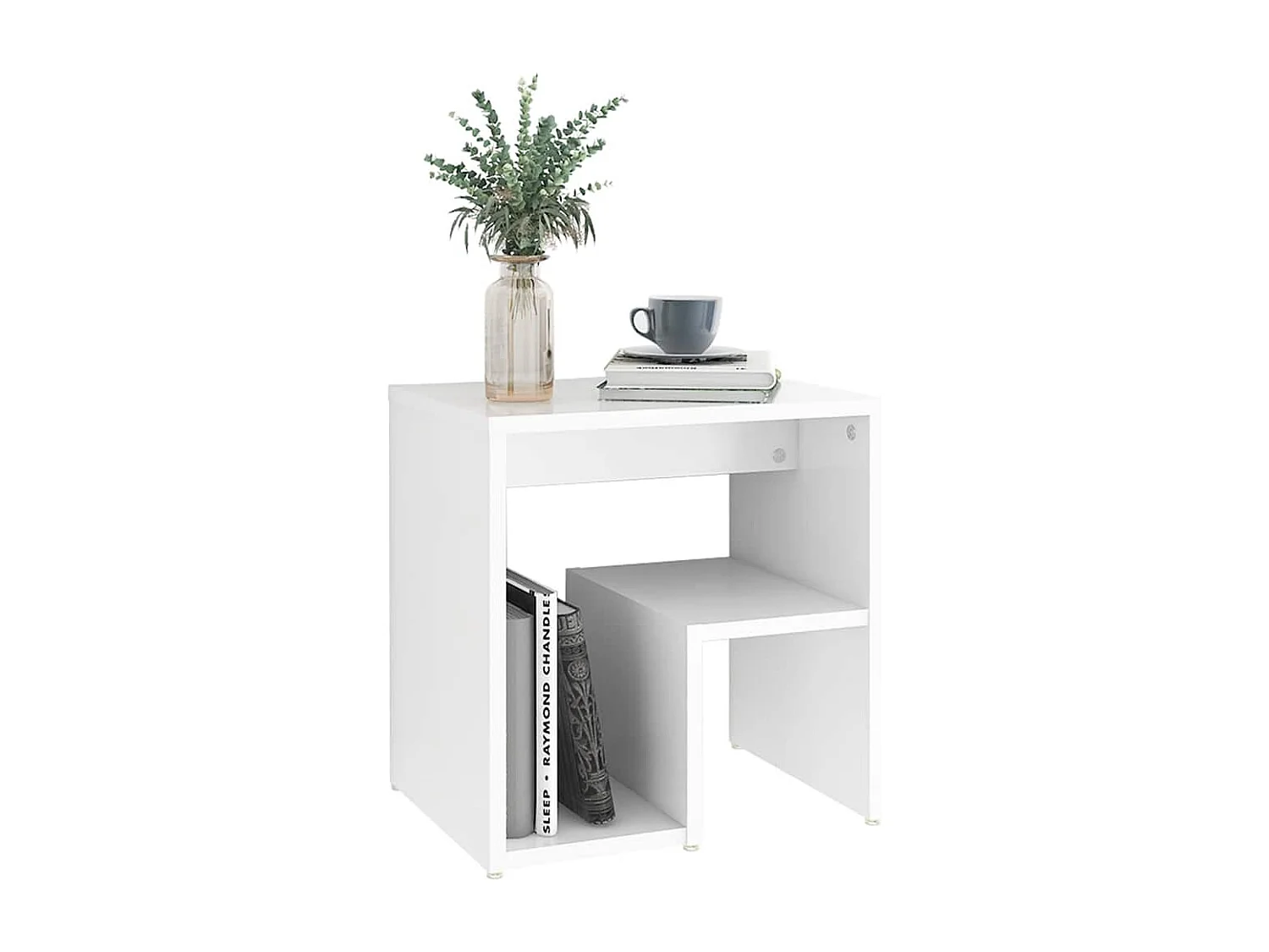 Tables de chevet 2 pcs blanc 40x30x40 cm bois d'ingénierie