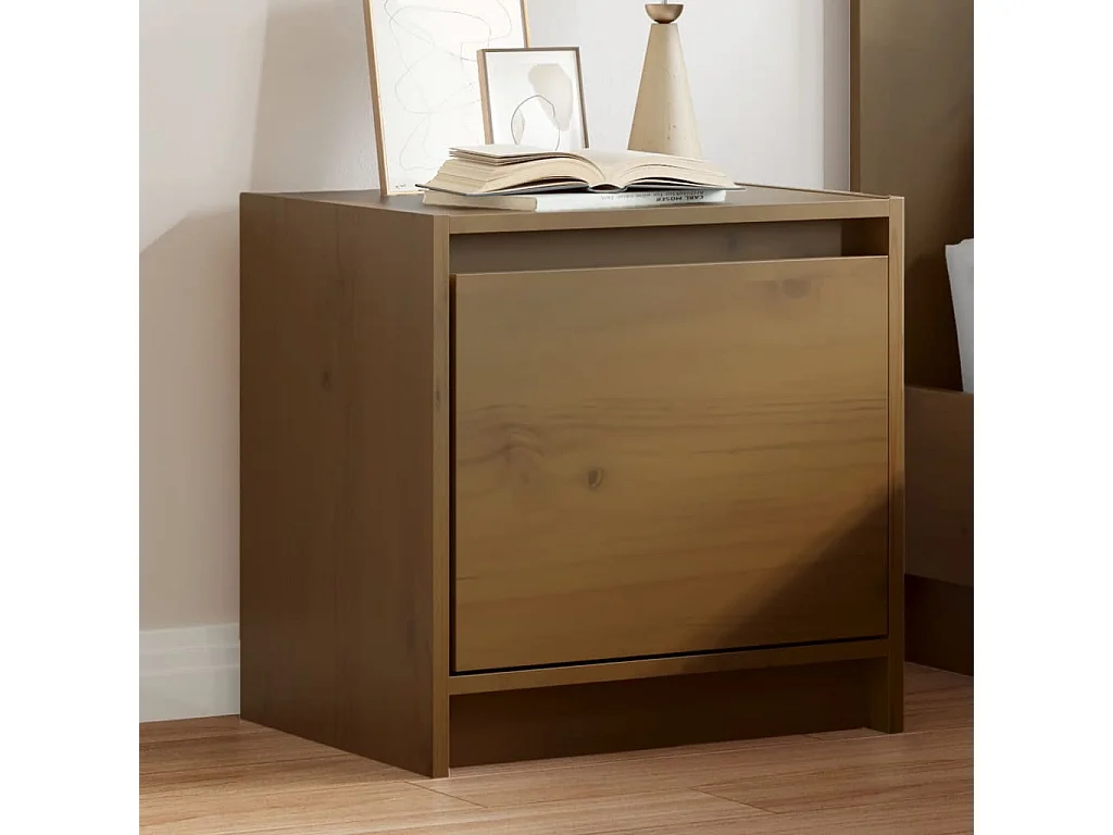 Table de chevet Marron miel 40x30,5x40 cm Bois de pin massif