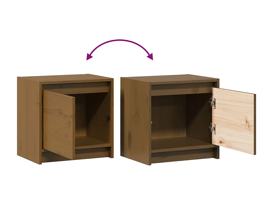 Table de chevet Marron miel 40x30,5x40 cm Bois de pin massif