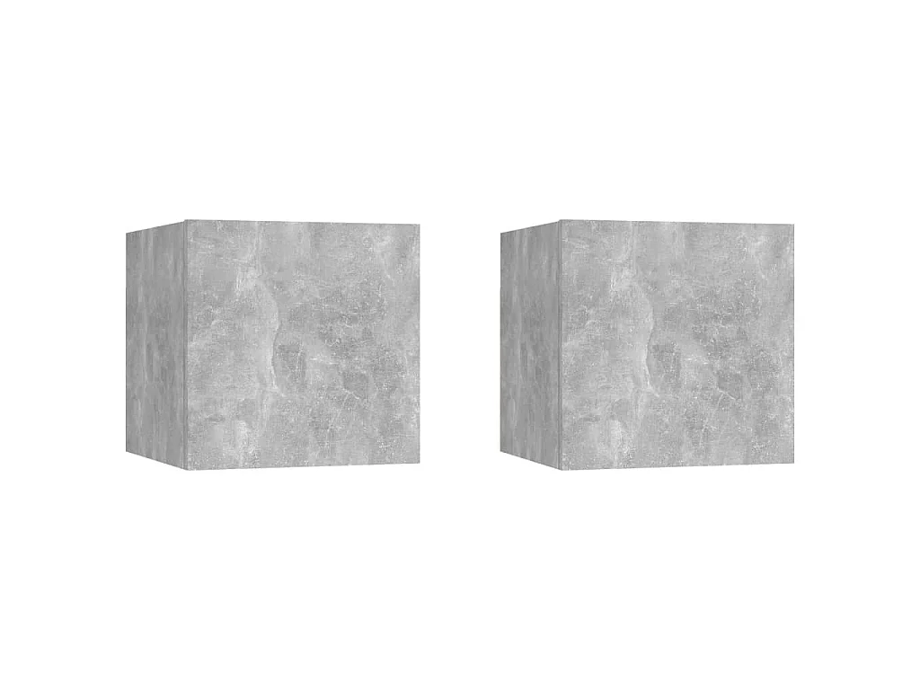 Comodini 2 pz Grigio Cemento 30,5x30x30 cm in Legno Multistrato