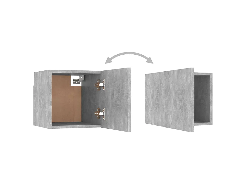 Comodini 2 pz Grigio Cemento 30,5x30x30 cm in Legno Multistrato