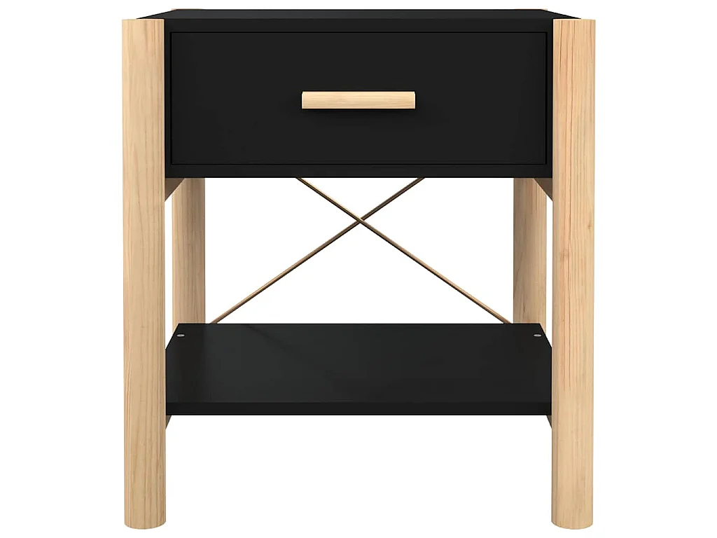 Nachttische 2 Stk. Schwarz 42x38x45 cm Holzwerkstoff