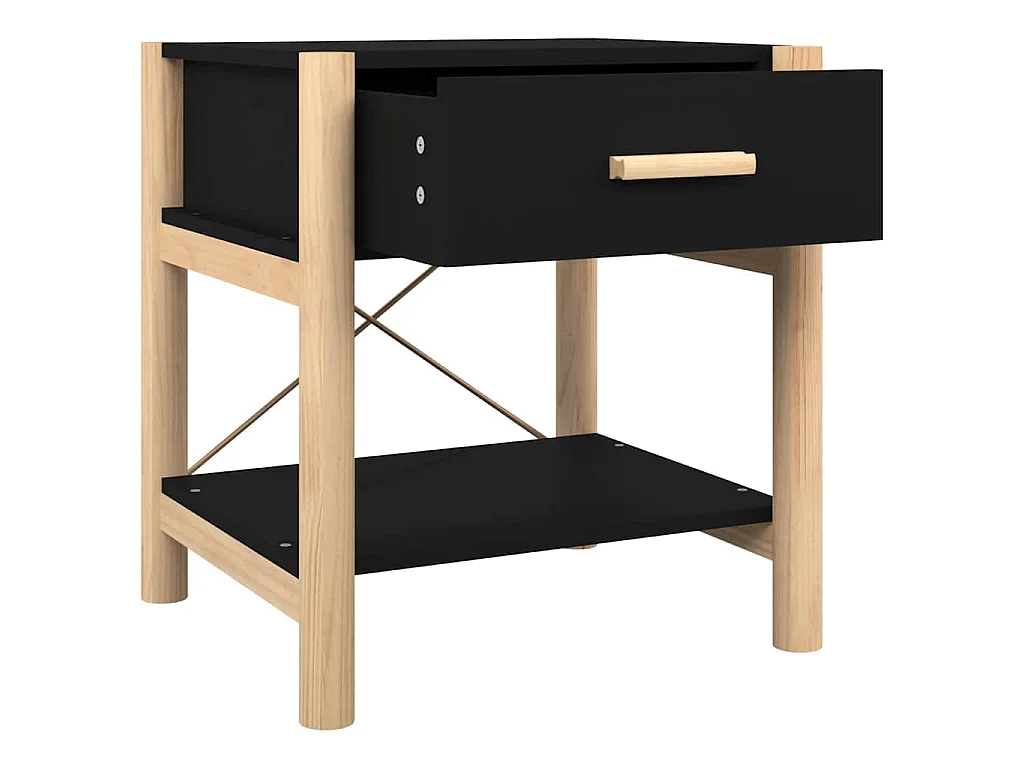 Nachttische 2 Stk. Schwarz 42x38x45 cm Holzwerkstoff