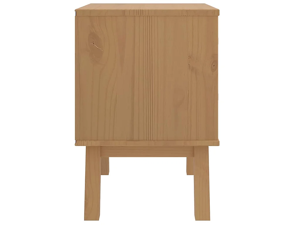 Mesa de cabeceira OLDEN madeira de pinho maciça branco/castanho
