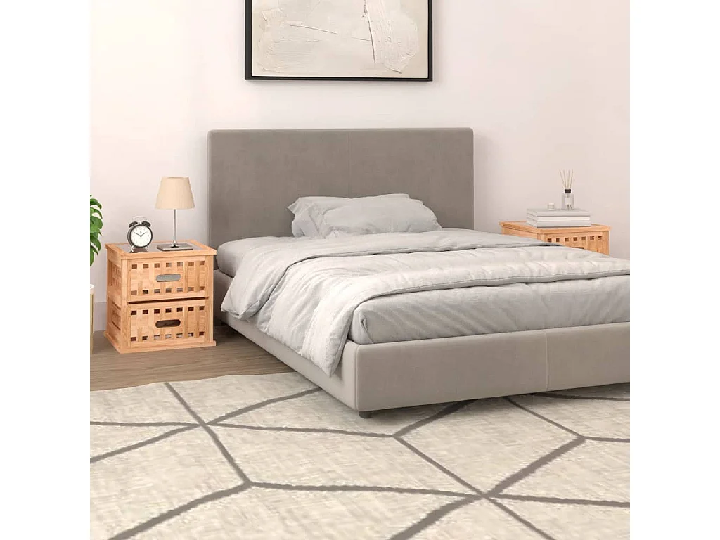 Nachttische 2 Stk. 34x34x34 cm Massivholz Nussbaum