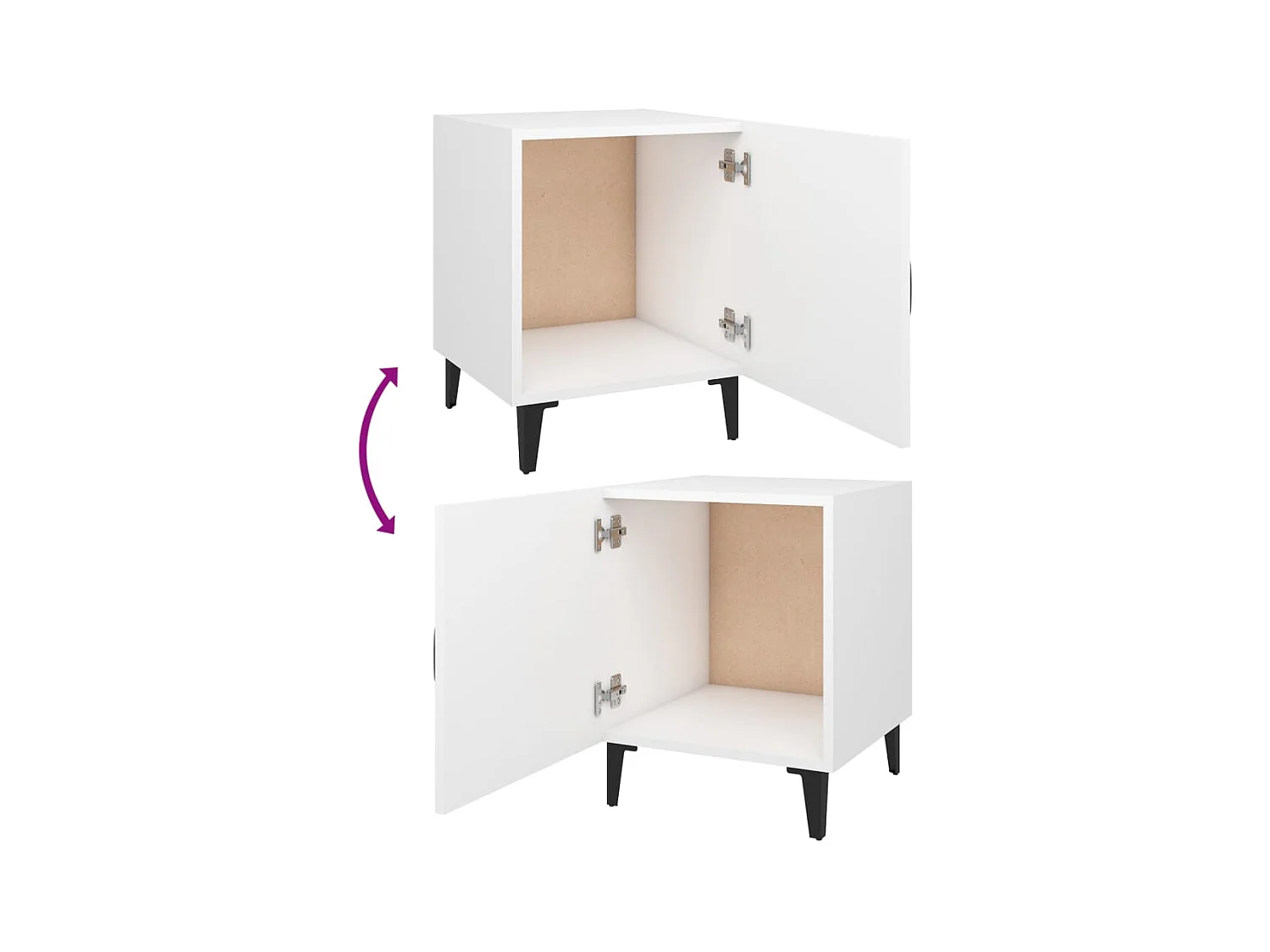 Nachtkastjes 2 st bewerkt hout wit