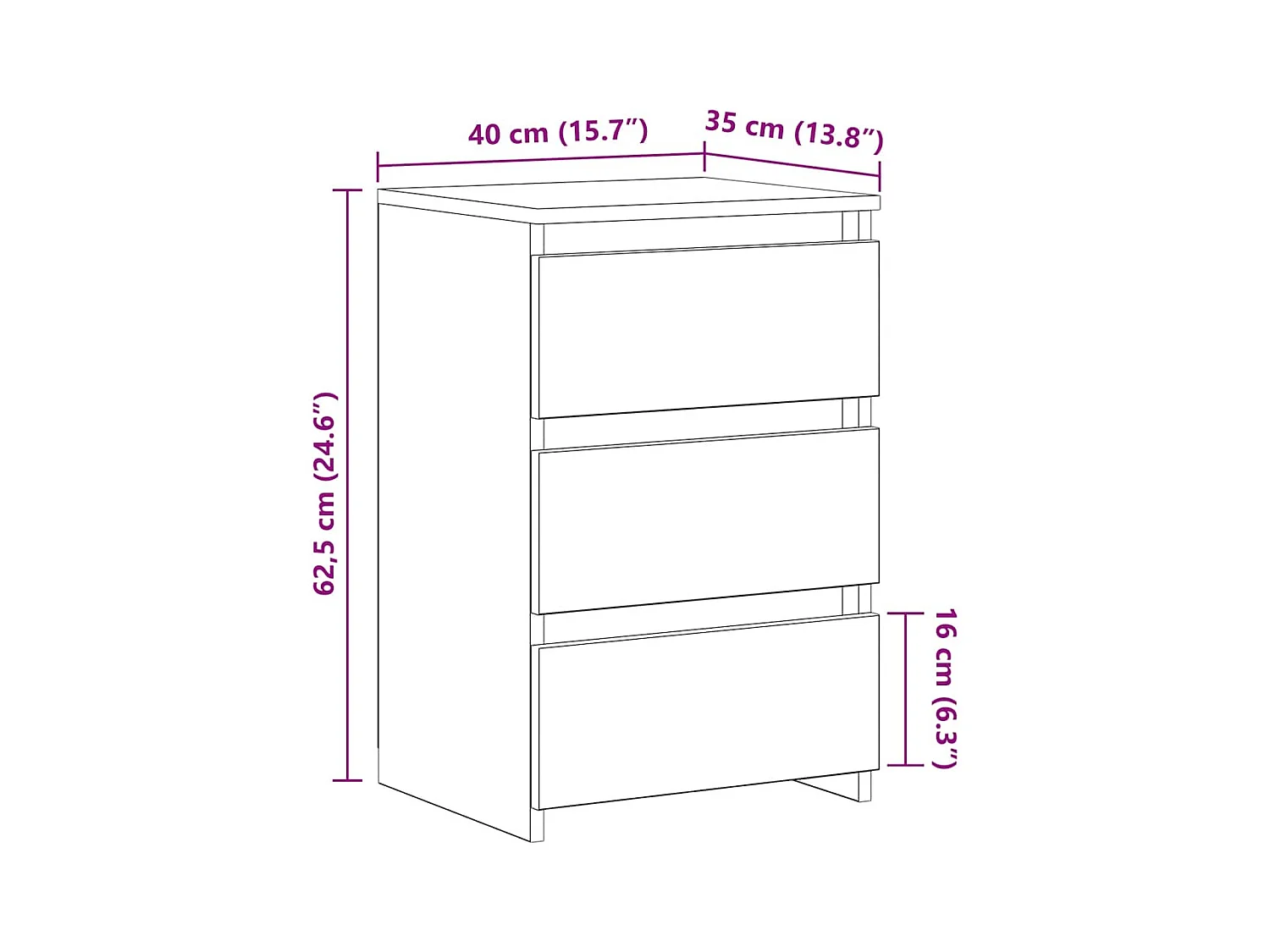 Comodini Rovere Fumo 2 pz 40x35x62,5 cm in Legno Multistrato