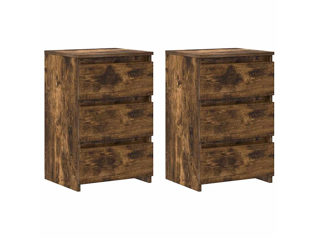 Mesas cabeceira 2pcs 40x35x62,5cm madeira proc. carvalho fumado