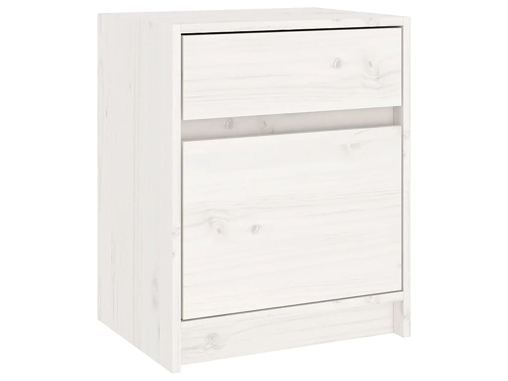 Table de chevet Blanc 40x31x50 cm Bois de pin massif