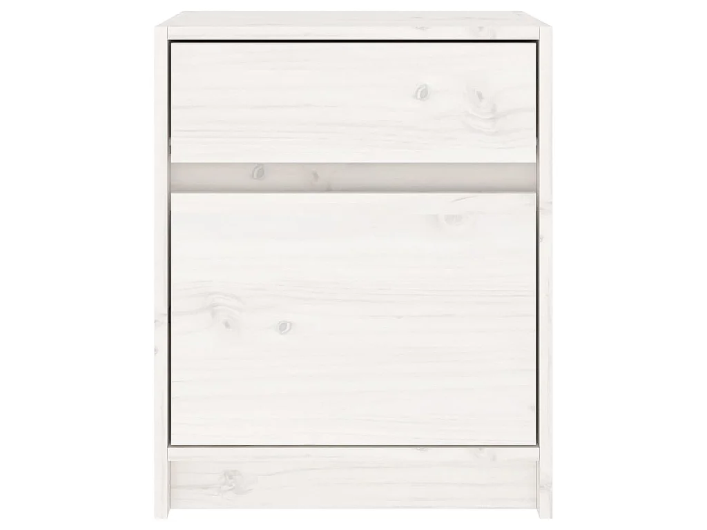 Table de chevet Blanc 40x31x50 cm Bois de pin massif