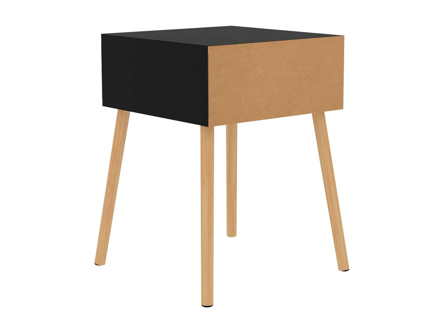 Nachtkastje 40x40x56 cm bewerkt hout hoogglans zwart