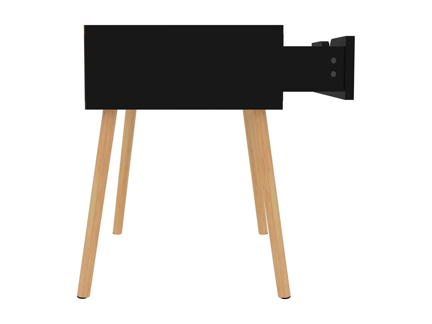 Nachtkastje 40x40x56 cm bewerkt hout hoogglans zwart