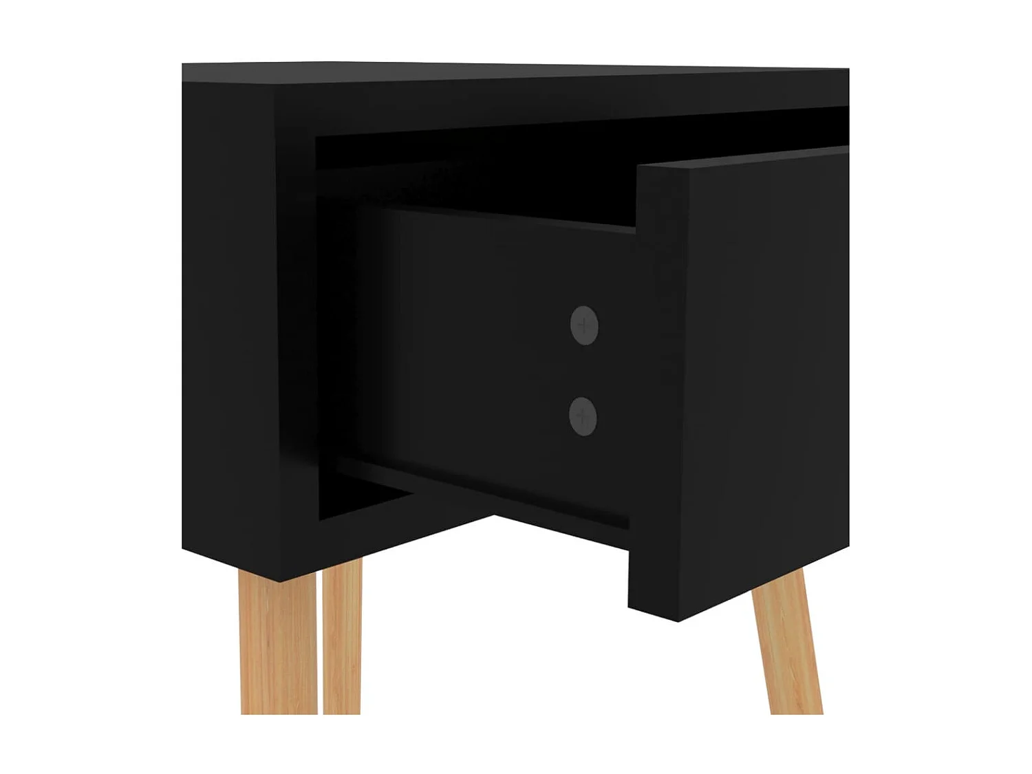 Nachtkastje 40x40x56 cm bewerkt hout hoogglans zwart