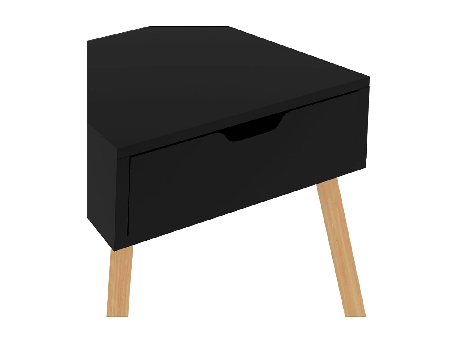 Nachtkastje 40x40x56 cm bewerkt hout hoogglans zwart