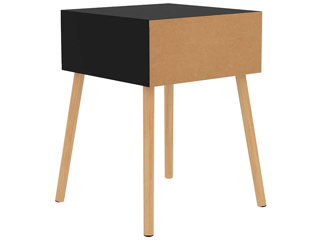 Table de chevet Noir brillant 40x40x56 cm Bois d'ingénierie
